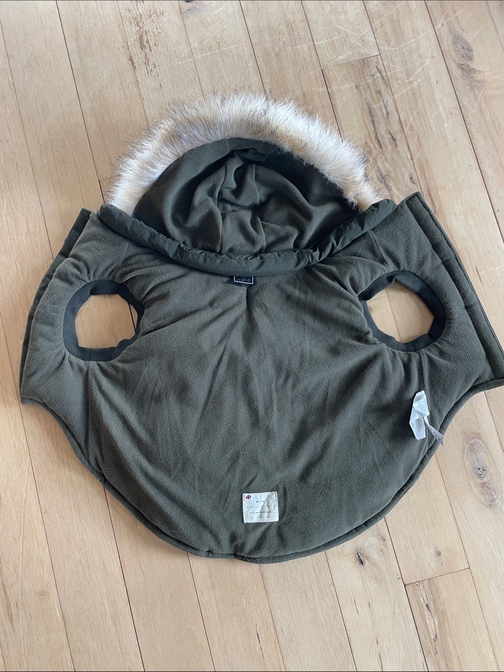 Pajar Olive Green Dog Parka with Faux Fur Hood